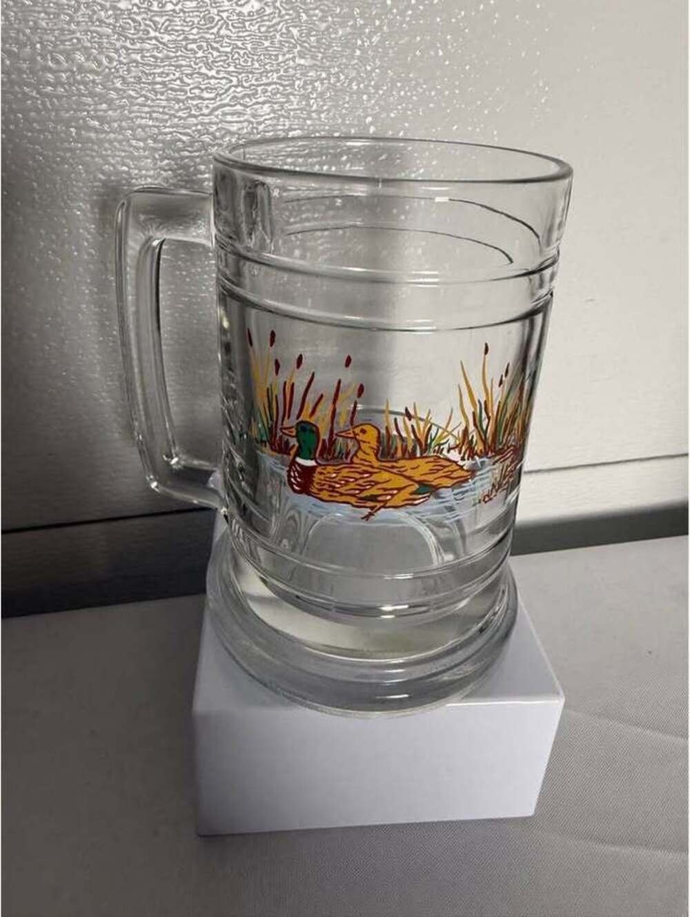 Vintage Mallard Duck Glass Beer Mug